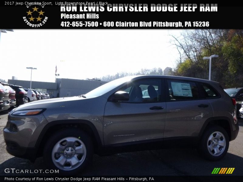 Light Brownstone Pearl / Black 2017 Jeep Cherokee Sport