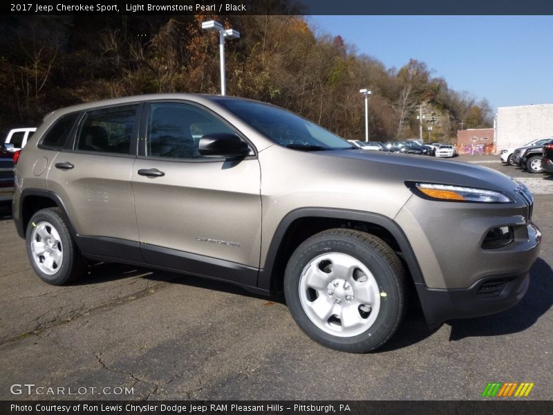 Light Brownstone Pearl / Black 2017 Jeep Cherokee Sport
