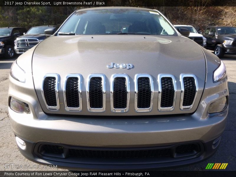 Light Brownstone Pearl / Black 2017 Jeep Cherokee Sport