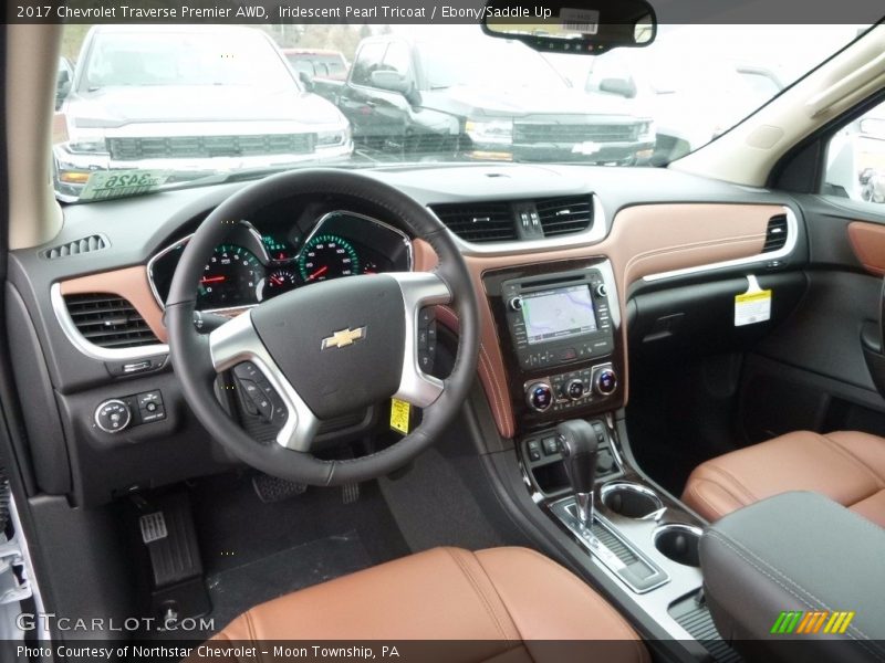 Iridescent Pearl Tricoat / Ebony/Saddle Up 2017 Chevrolet Traverse Premier AWD