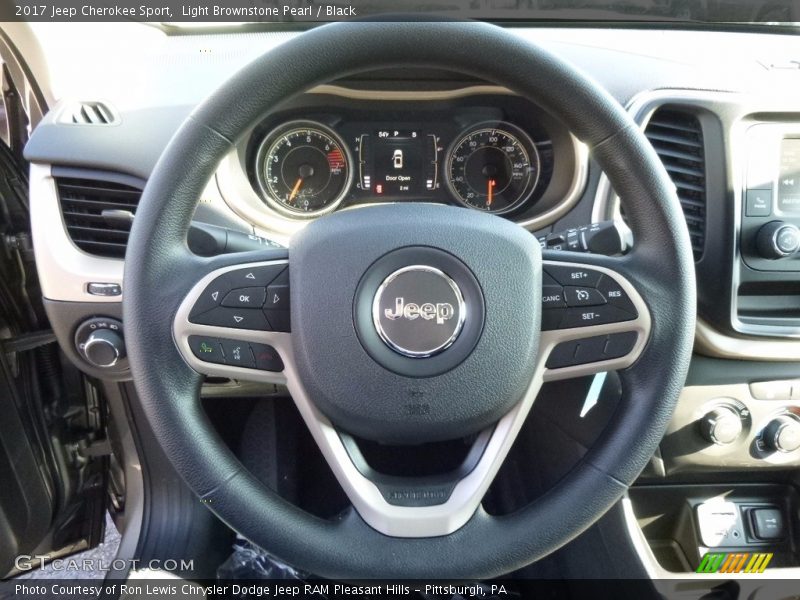 Light Brownstone Pearl / Black 2017 Jeep Cherokee Sport