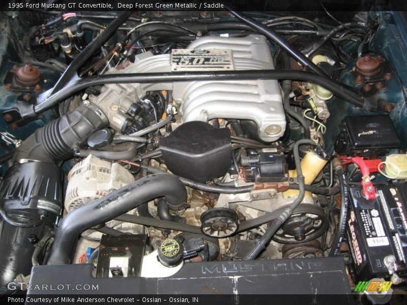 Deep Forest Green Metallic / Saddle 1995 Ford Mustang GT Convertible