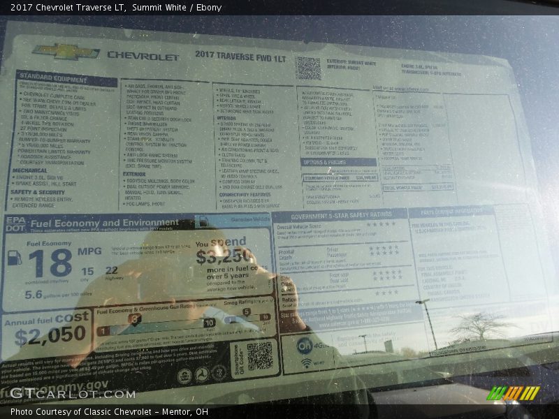 Summit White / Ebony 2017 Chevrolet Traverse LT
