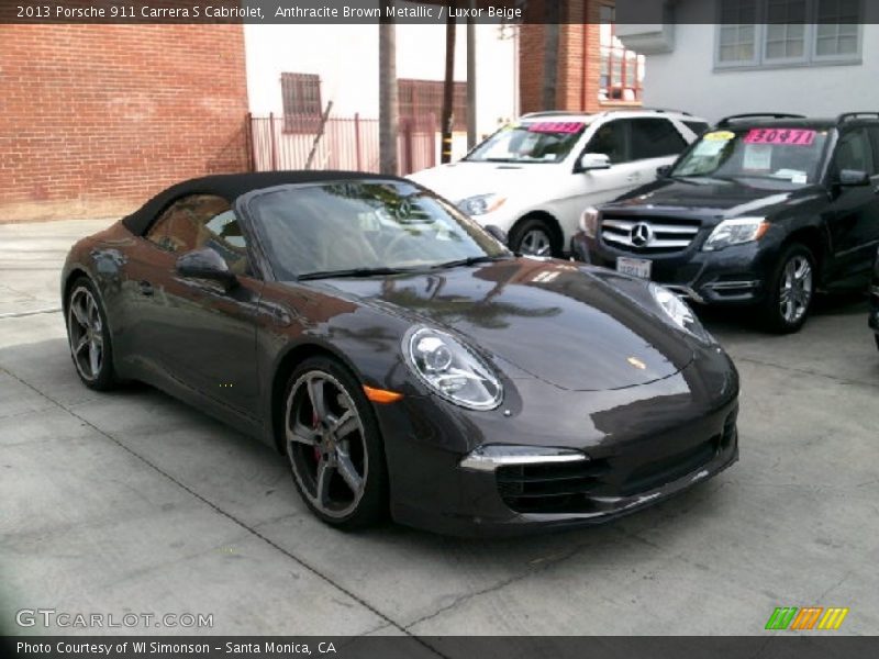 Anthracite Brown Metallic / Luxor Beige 2013 Porsche 911 Carrera S Cabriolet