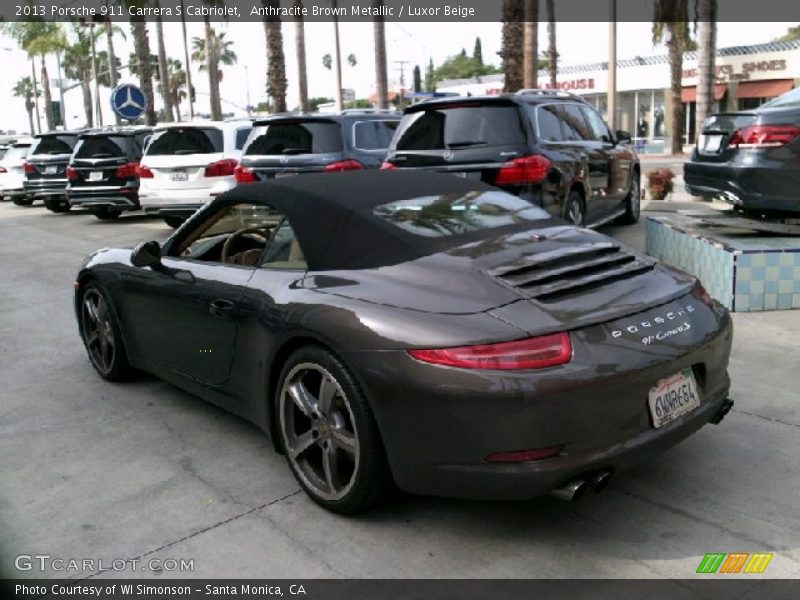 Anthracite Brown Metallic / Luxor Beige 2013 Porsche 911 Carrera S Cabriolet