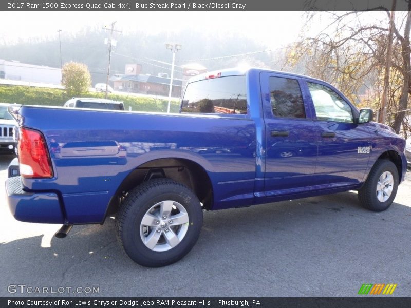 Blue Streak Pearl / Black/Diesel Gray 2017 Ram 1500 Express Quad Cab 4x4