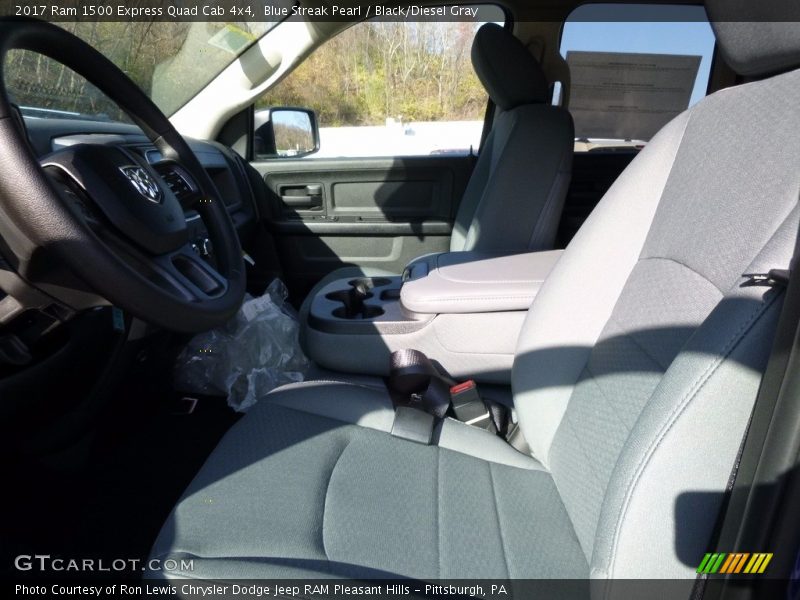 Blue Streak Pearl / Black/Diesel Gray 2017 Ram 1500 Express Quad Cab 4x4