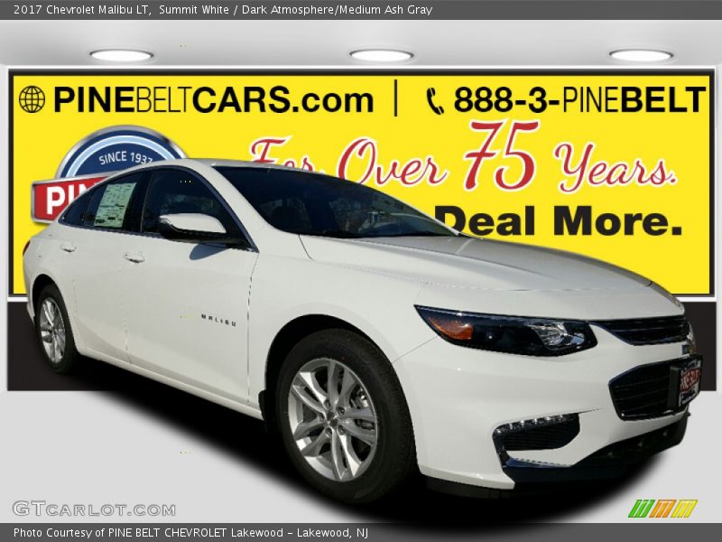Summit White / Dark Atmosphere/Medium Ash Gray 2017 Chevrolet Malibu LT