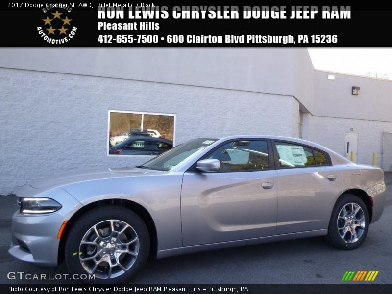Billet Metallic / Black 2017 Dodge Charger SE AWD