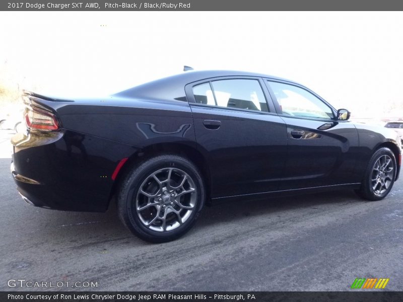 Pitch-Black / Black/Ruby Red 2017 Dodge Charger SXT AWD