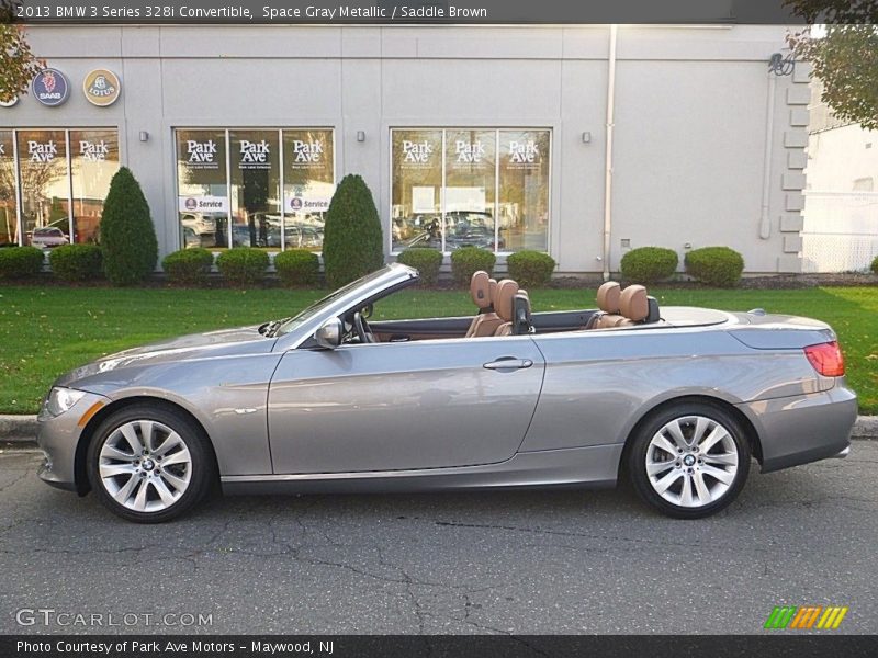 Space Gray Metallic / Saddle Brown 2013 BMW 3 Series 328i Convertible
