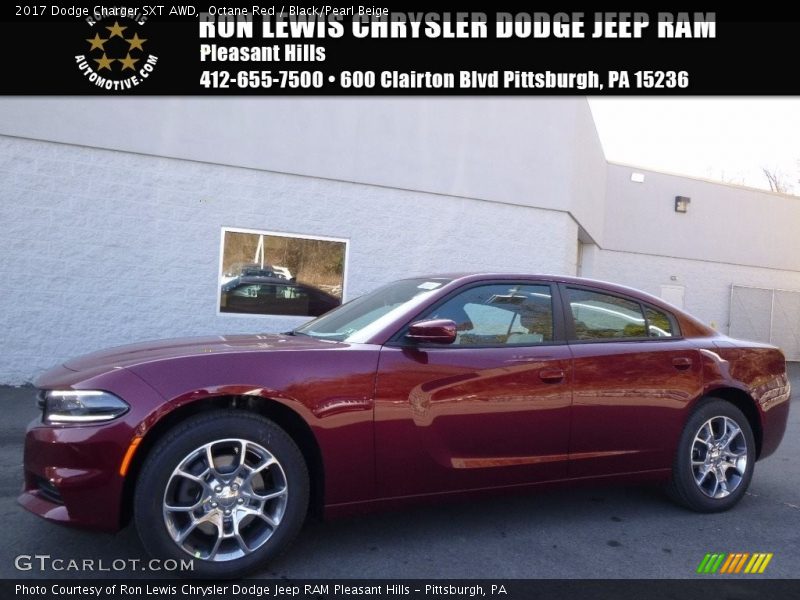 Octane Red / Black/Pearl Beige 2017 Dodge Charger SXT AWD