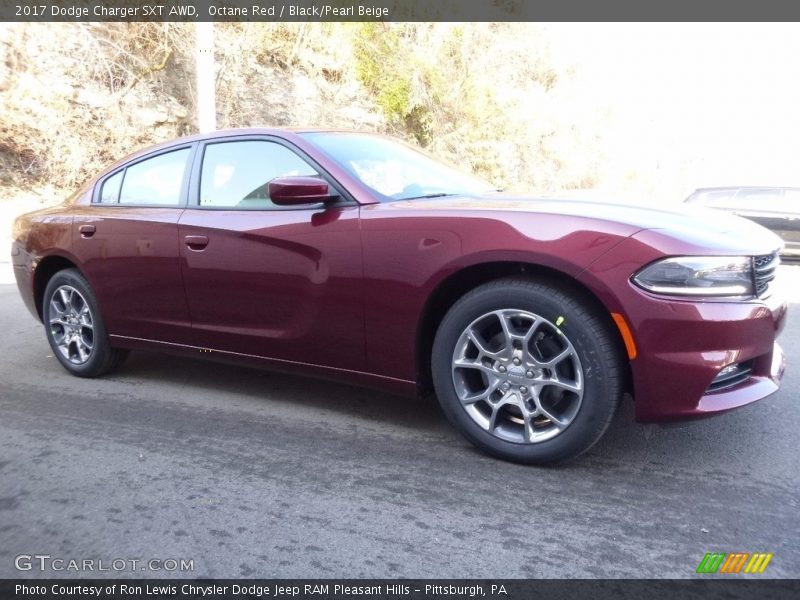 Octane Red / Black/Pearl Beige 2017 Dodge Charger SXT AWD