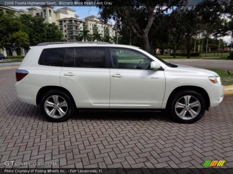 Blizzard White Pearl / Ash Gray 2008 Toyota Highlander Sport