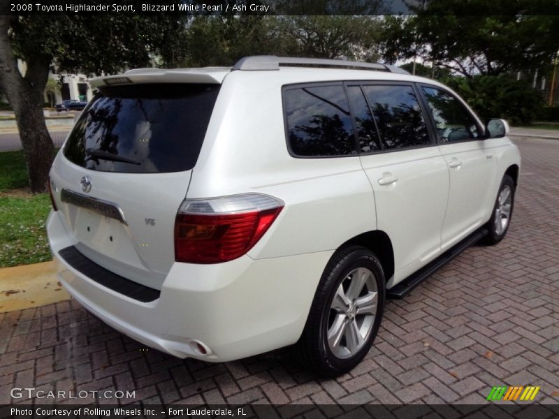 Blizzard White Pearl / Ash Gray 2008 Toyota Highlander Sport