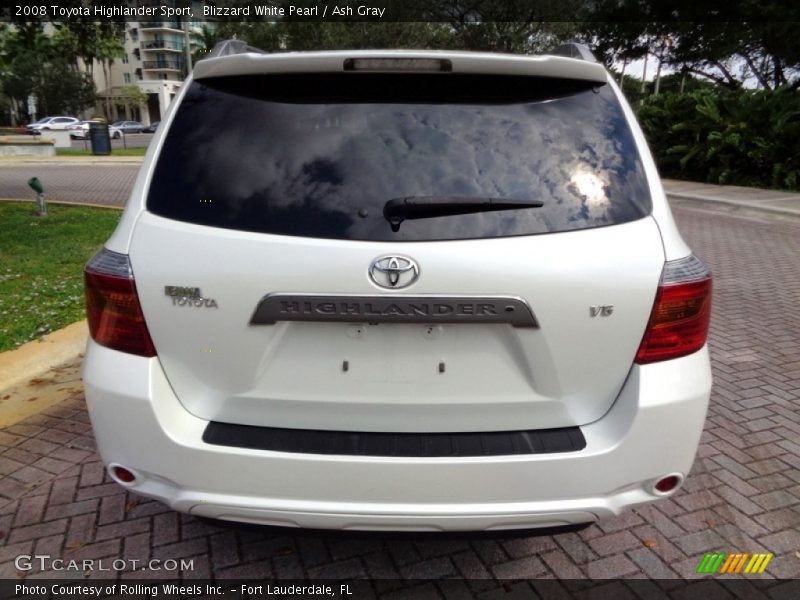 Blizzard White Pearl / Ash Gray 2008 Toyota Highlander Sport