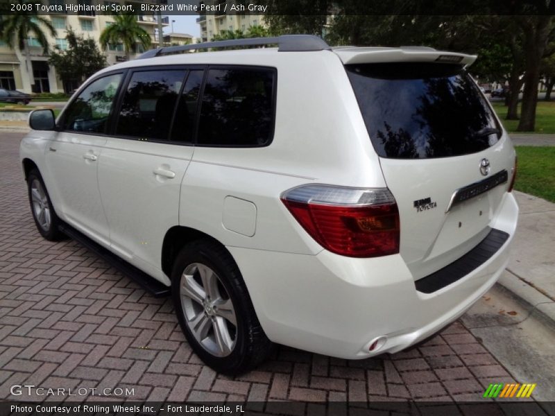 Blizzard White Pearl / Ash Gray 2008 Toyota Highlander Sport