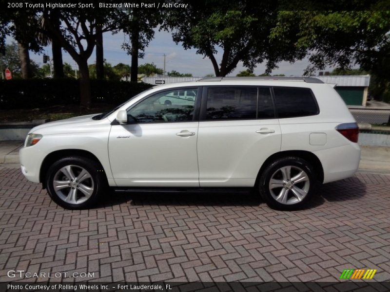 Blizzard White Pearl / Ash Gray 2008 Toyota Highlander Sport