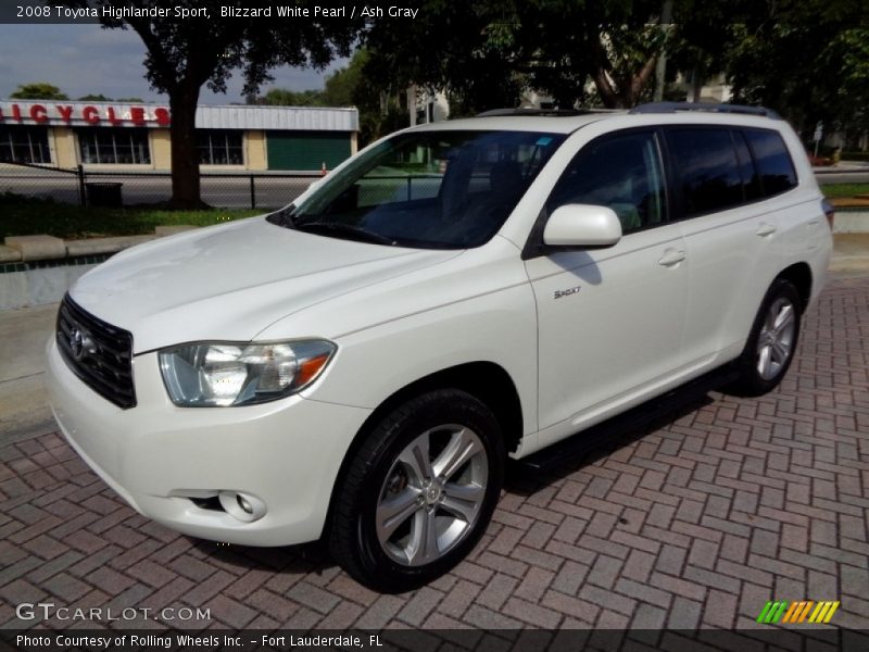 Blizzard White Pearl / Ash Gray 2008 Toyota Highlander Sport