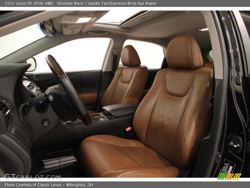 Obsidian Black / Saddle Tan/Espresso Birds Eye Maple 2013 Lexus RX 450h AWD