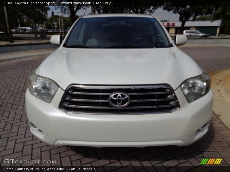 Blizzard White Pearl / Ash Gray 2008 Toyota Highlander Sport