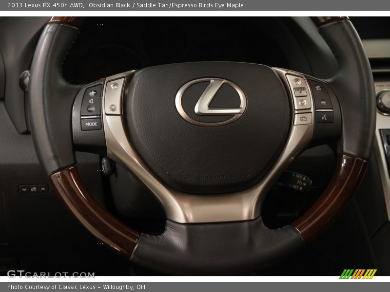 Obsidian Black / Saddle Tan/Espresso Birds Eye Maple 2013 Lexus RX 450h AWD