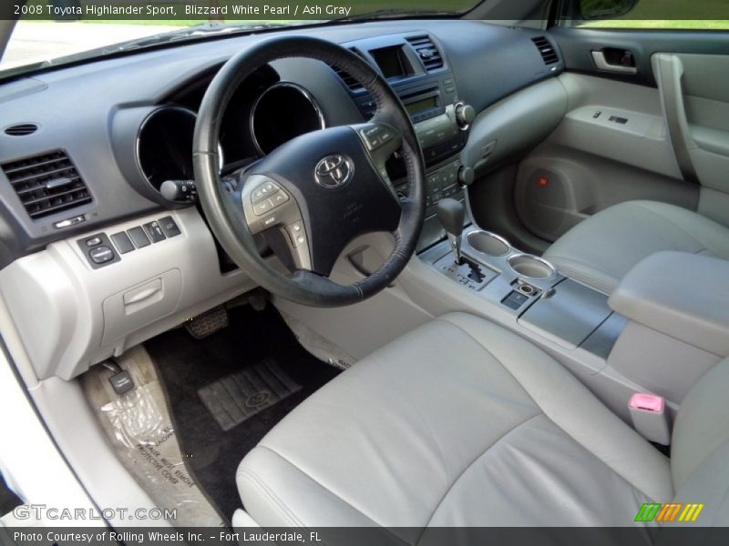 Blizzard White Pearl / Ash Gray 2008 Toyota Highlander Sport