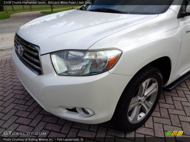 Blizzard White Pearl / Ash Gray 2008 Toyota Highlander Sport