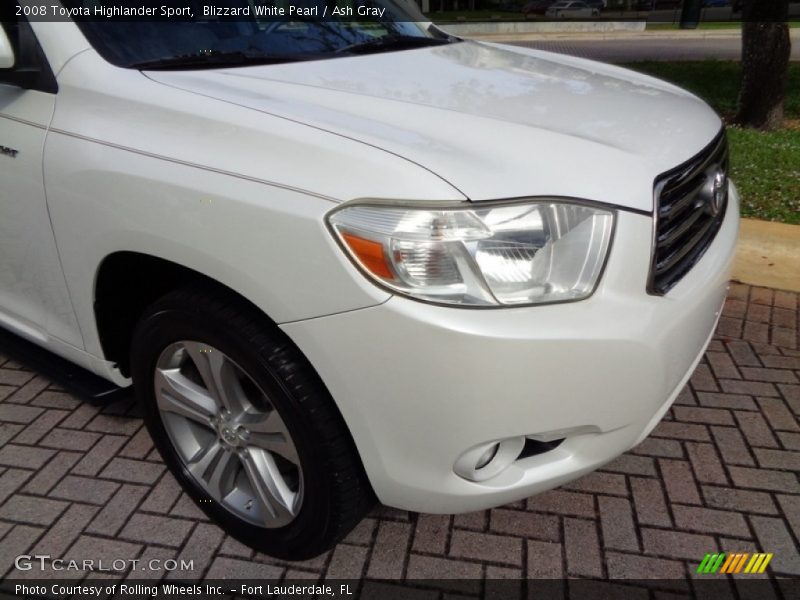 Blizzard White Pearl / Ash Gray 2008 Toyota Highlander Sport