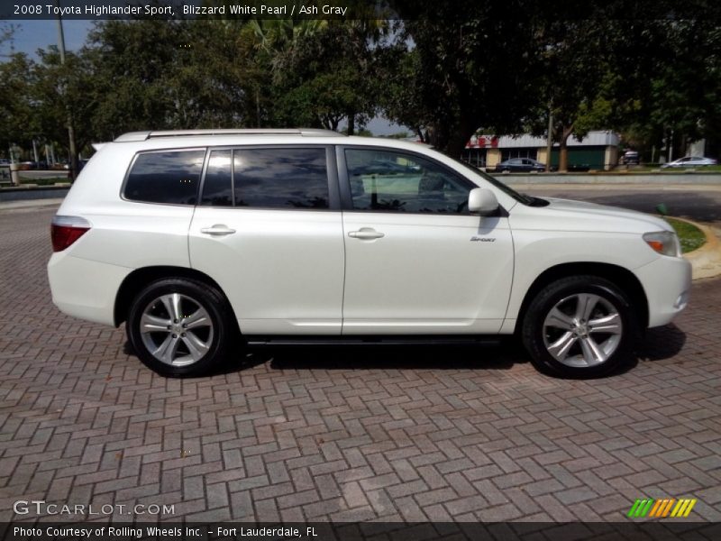 Blizzard White Pearl / Ash Gray 2008 Toyota Highlander Sport