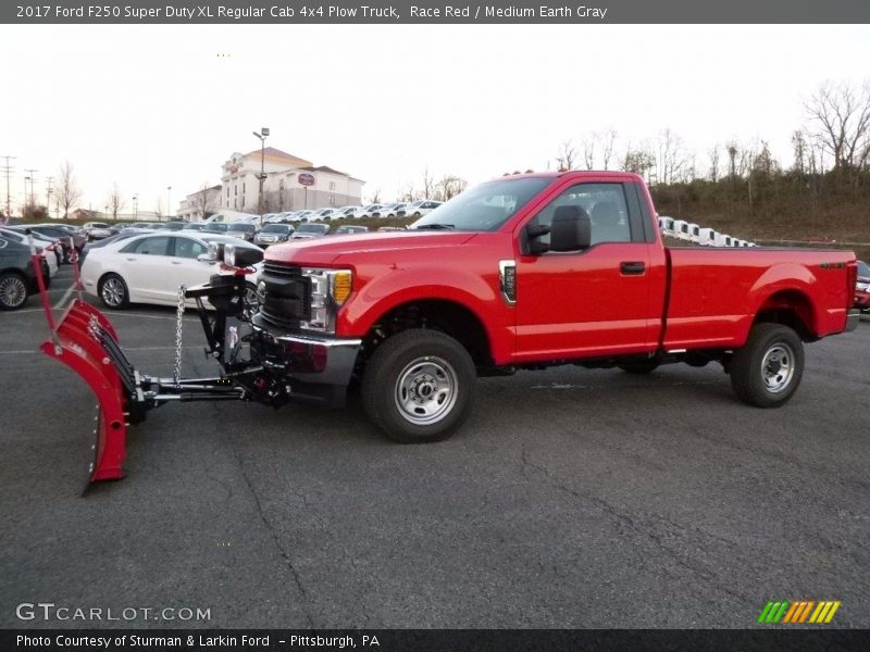 Front 3/4 View of 2017 F250 Super Duty XL Regular Cab 4x4 Plow Truck