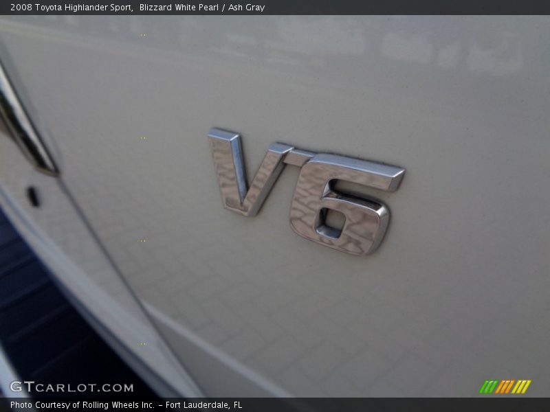 Blizzard White Pearl / Ash Gray 2008 Toyota Highlander Sport