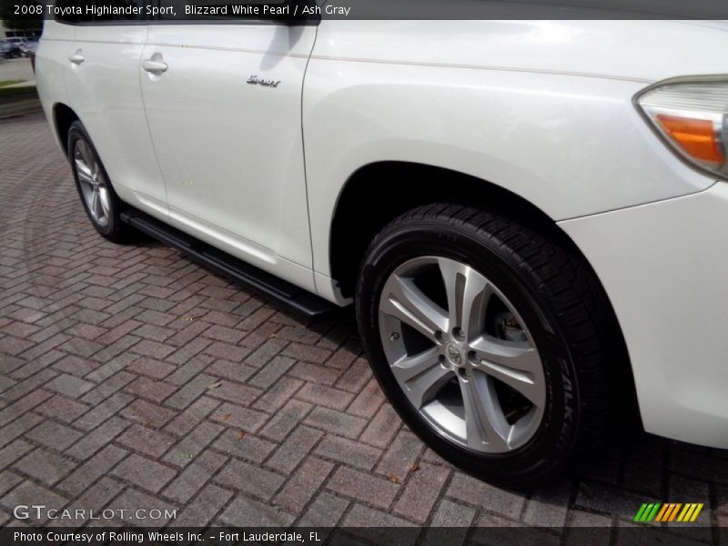 Blizzard White Pearl / Ash Gray 2008 Toyota Highlander Sport
