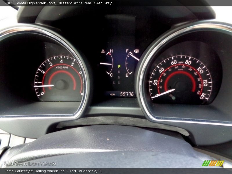 Blizzard White Pearl / Ash Gray 2008 Toyota Highlander Sport