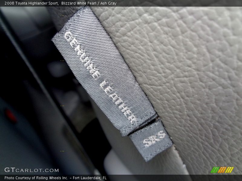 Blizzard White Pearl / Ash Gray 2008 Toyota Highlander Sport