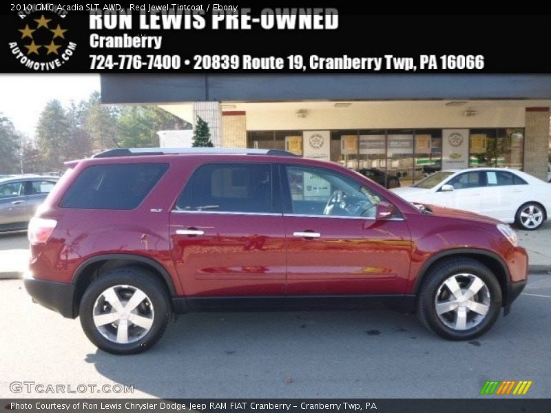 Red Jewel Tintcoat / Ebony 2010 GMC Acadia SLT AWD