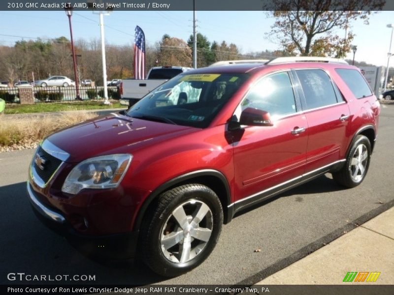 Red Jewel Tintcoat / Ebony 2010 GMC Acadia SLT AWD