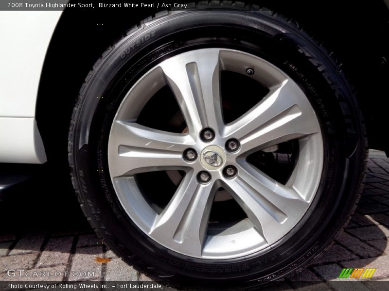 Blizzard White Pearl / Ash Gray 2008 Toyota Highlander Sport