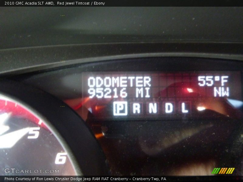Red Jewel Tintcoat / Ebony 2010 GMC Acadia SLT AWD