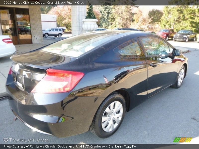 Crystal Black Pearl / Gray 2012 Honda Civic LX Coupe