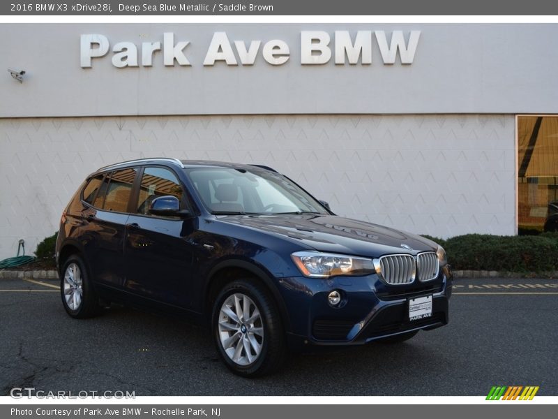 Deep Sea Blue Metallic / Saddle Brown 2016 BMW X3 xDrive28i
