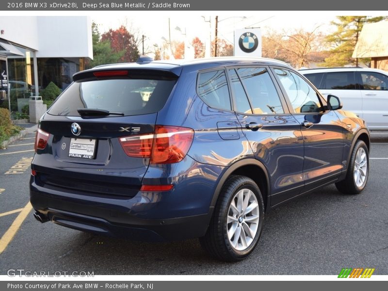 Deep Sea Blue Metallic / Saddle Brown 2016 BMW X3 xDrive28i