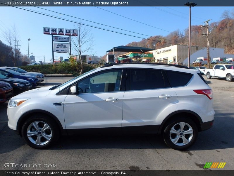 White Platinum Metallic / Medium Light Stone 2016 Ford Escape SE 4WD