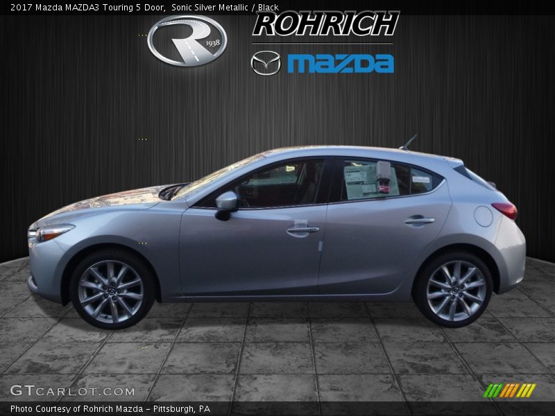 Sonic Silver Metallic / Black 2017 Mazda MAZDA3 Touring 5 Door