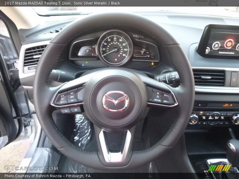 Sonic Silver Metallic / Black 2017 Mazda MAZDA3 Touring 5 Door
