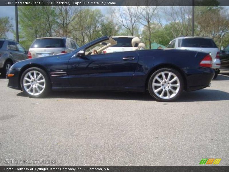 Capri Blue Metallic / Stone 2007 Mercedes-Benz SL 550 Roadster
