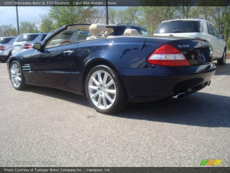 Capri Blue Metallic / Stone 2007 Mercedes-Benz SL 550 Roadster