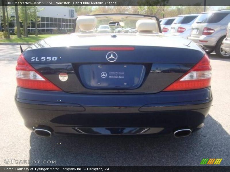 Capri Blue Metallic / Stone 2007 Mercedes-Benz SL 550 Roadster