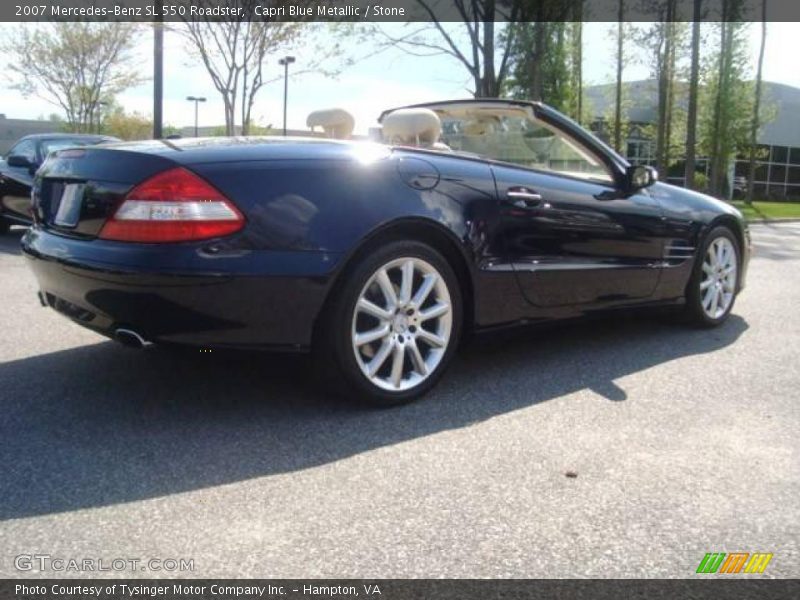 Capri Blue Metallic / Stone 2007 Mercedes-Benz SL 550 Roadster