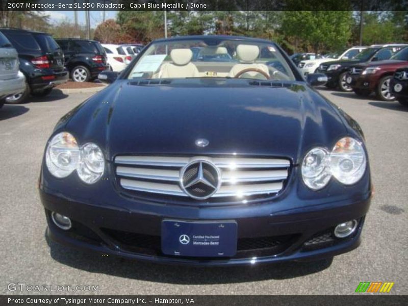 Capri Blue Metallic / Stone 2007 Mercedes-Benz SL 550 Roadster